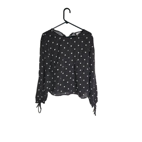 Divided by H&M Polka Dot Long Sleeve Blouse Black 14 - Picture 1 of 4